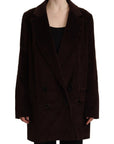 Elegant Burgundy Double-Breasted Trench Coat