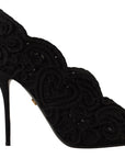 Elegant Black Lace Stiletto Heels