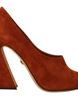 Elegant Cognac Suede Pumps