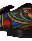 Multicolor Jacquard Slide-On Loafer Slippers