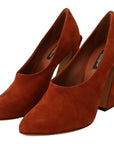 Elegant Cognac Suede Pumps