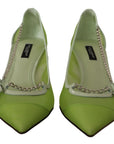 Enchanting Green Mesh Chain Pumps