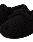 Elegant Black Wool Knit Ballet Flats