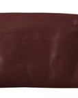 Elegant Brown Leather Clutch with Silver Detailing