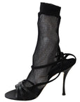 Chic Black Mesh Stiletto Sandals