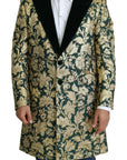 Elegant Gold Green Jacquard Sicilia Jacket