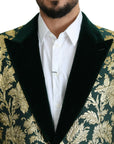 Elegant Gold Green Jacquard Sicilia Jacket