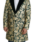 Elegant Gold Green Jacquard Sicilia Jacket