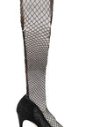 Elegant Netted Sock Pumps in Timeless Black