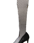 Elegant Netted Sock Pumps in Timeless Black