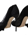 Elegant Netted Sock Pumps in Timeless Black