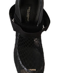 Elegant Netted Sock Pumps in Timeless Black