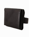 Elegant Black Leather Multi-Kit Trifold Wallet