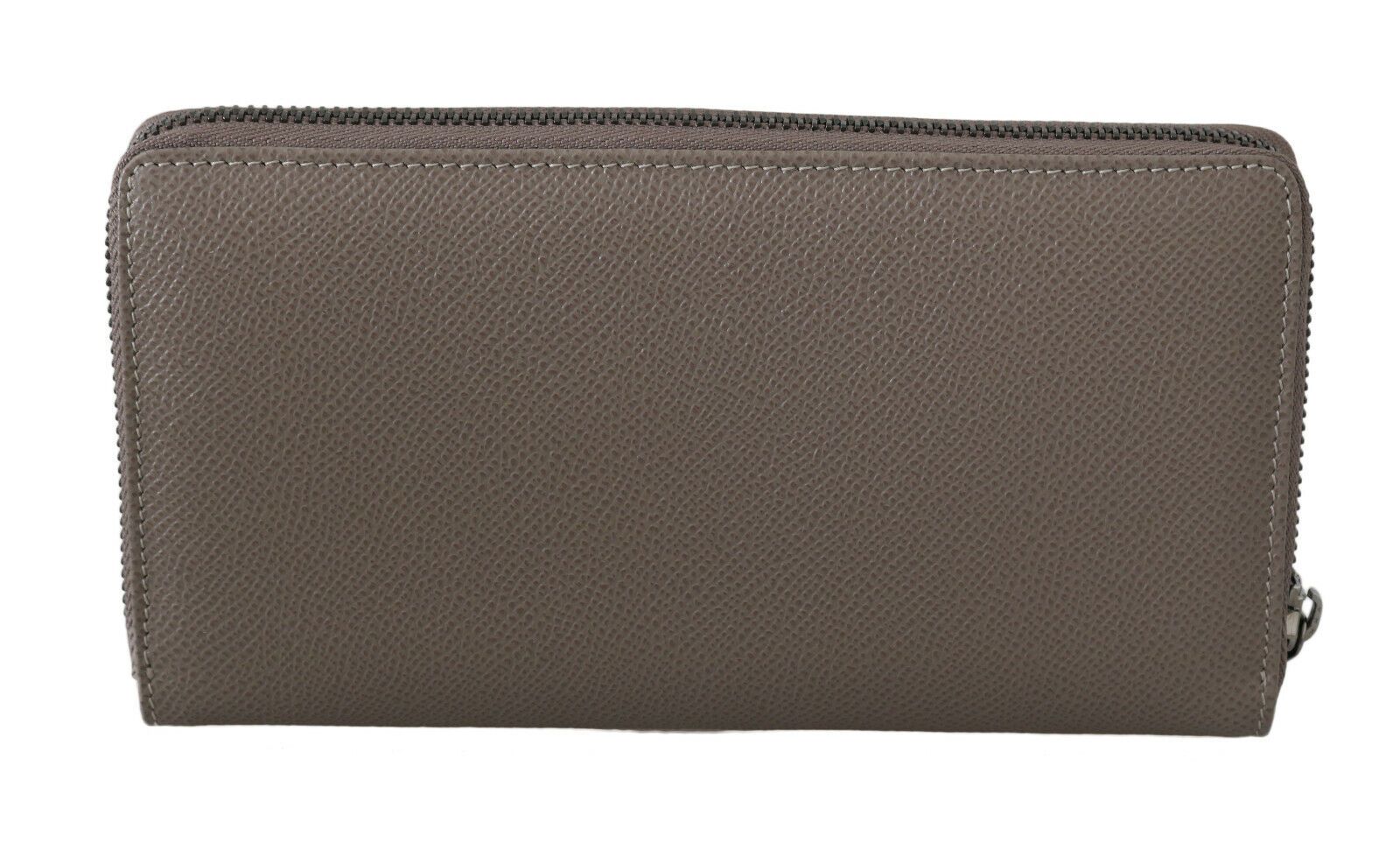 Beige Continental Zip Leather Wallet