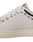Elegant White Leather Casual Sneakers