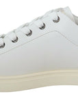 Elegant White Leather Low-Top Sneakers