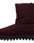 Elegant Bordeaux Mid Calf Boots