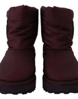 Elegant Bordeaux Mid Calf Boots