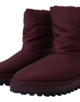 Elegant Bordeaux Mid Calf Boots