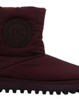 Elegant Bordeaux Mid Calf Boots