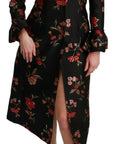 Elegant Floral Embroidered Trench Coat