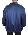 Regal Blue Silk Bomber Jacket