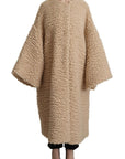 Elegant Beige Cashmere Overcoat Jacket