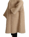 Elegant Beige Cashmere Overcoat Jacket