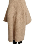 Elegant Beige Cashmere Overcoat Jacket