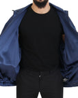 Regal Blue Silk Bomber Jacket