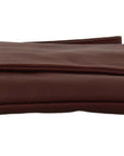 Elegant Brown Leather Clutch with Silver Detailing