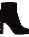 Elegant Suede Ankle Boots with Crystal Embellishment