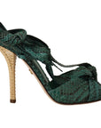 Emerald Exotic Leather Heeled Sandals