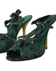 Emerald Exotic Leather Heeled Sandals