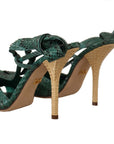 Emerald Exotic Leather Heeled Sandals