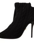 Elegant Stretch Sock Boots in Black