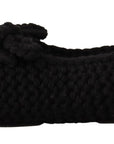 Elegant Black Wool Knit Ballet Flats