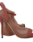 Elegant Pink Ankle Strap Heels Sandals