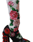 Floral Embellished Socks Boots