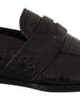 Elegant Crocodile Leather Moccasin Shoes