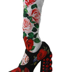 Floral Embellished Socks Boots