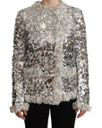 Chic Silver Sequined Jacket Coat