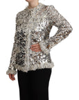 Chic Silver Sequined Jacket Coat