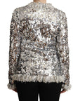 Chic Silver Sequined Jacket Coat