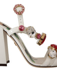 Keira Crystal-Embellished Ankle Strap Heels