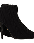 Elegant Stretch Sock Boots in Black