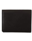 Elegant Black Leather Multi-Kit Trifold Wallet