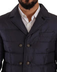 Elegant Dark Blue Silk Blend Jacket