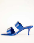 Elegant Heeled Buckle Blue Sandals