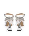 Elegant Silver Double Bow Platform Sandals